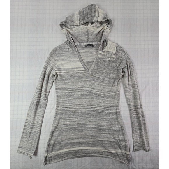Prana Sweaters - Prana Womens Gemma Hooded Sweater Lightweight Knit Spacedye Gray L